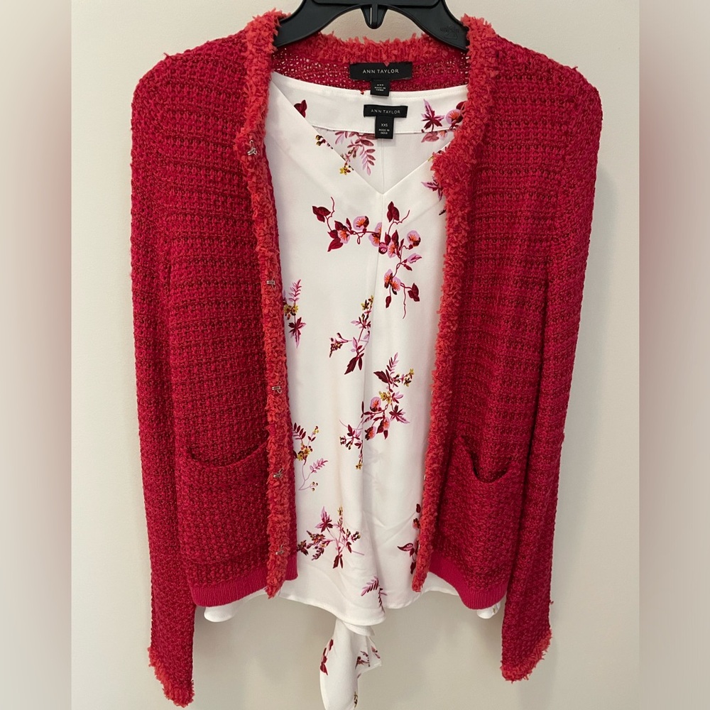 Red Cardigan never worn including unworn top also Ann Taylor